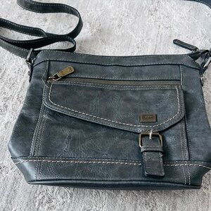 Born Concept Women's Purse Crossbody Bag Adjustable Strap Amherst Grey Buckle